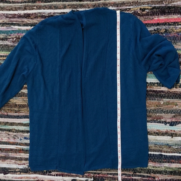 Kim Rogers Blue Knit Open Front Soft Fall Cardigan Sweater Cover Up Womens XL - Picture 9 of 10